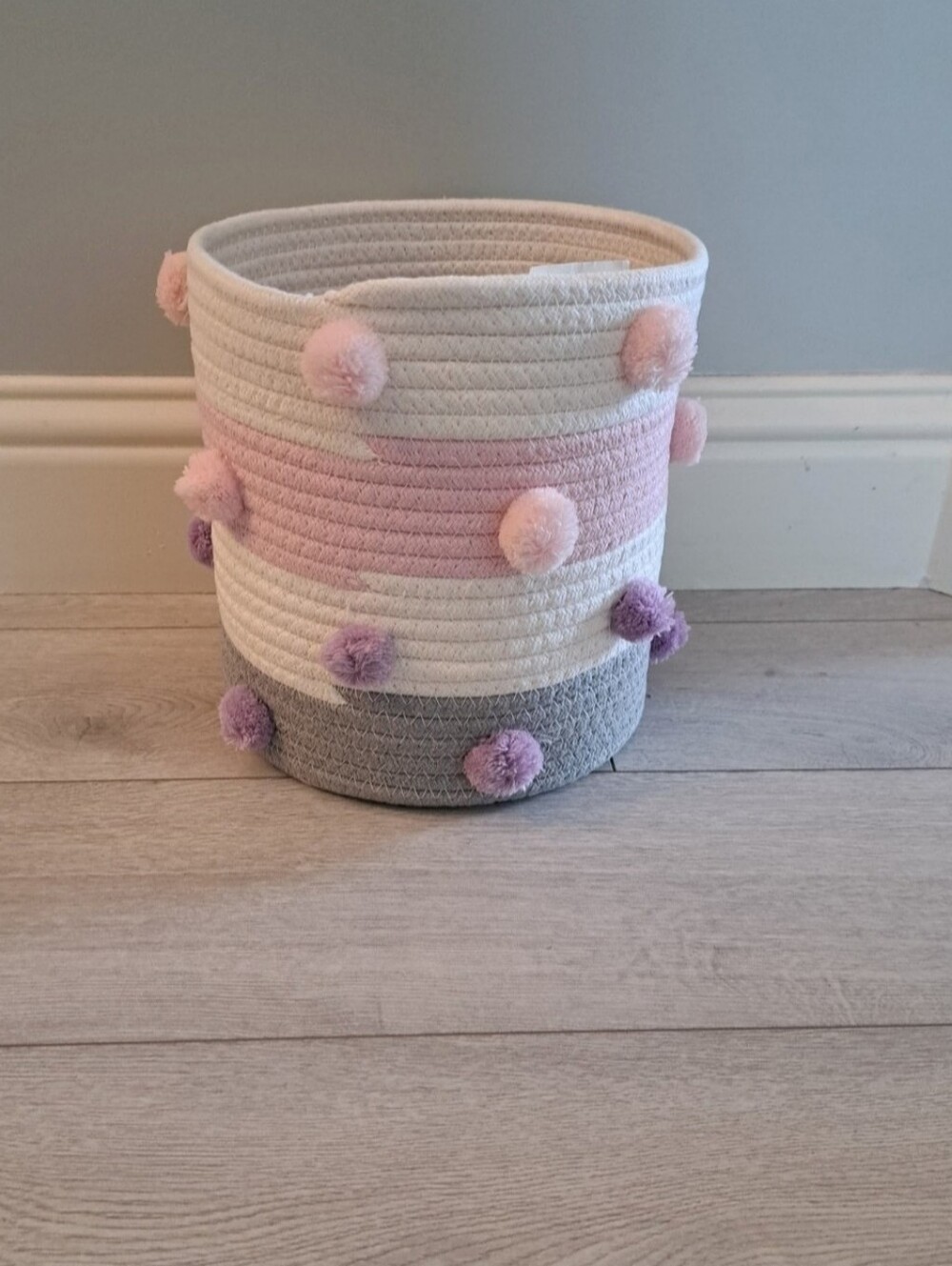 New, Soft Pom-Pom Rope Storage Basket